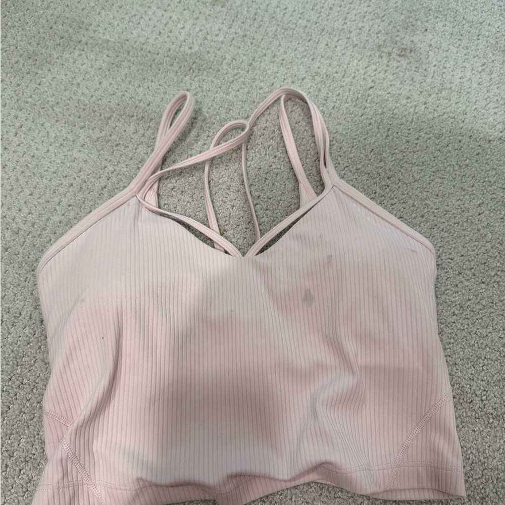 Lululemon Pink Sports Bra with Criss-Cross Straps